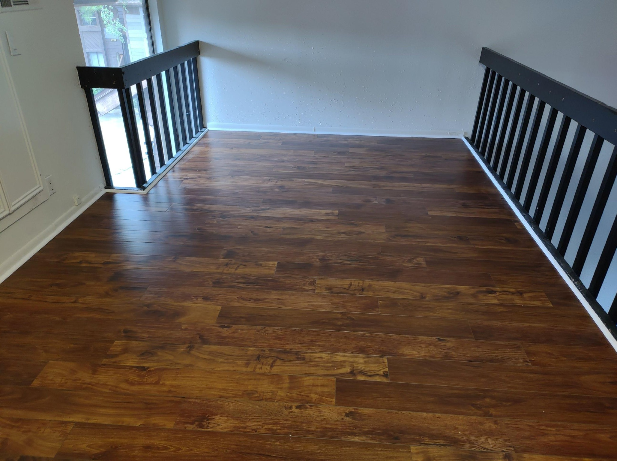 flooring installation on a landing, WFA's Custom Hardwood Floors, houston texas